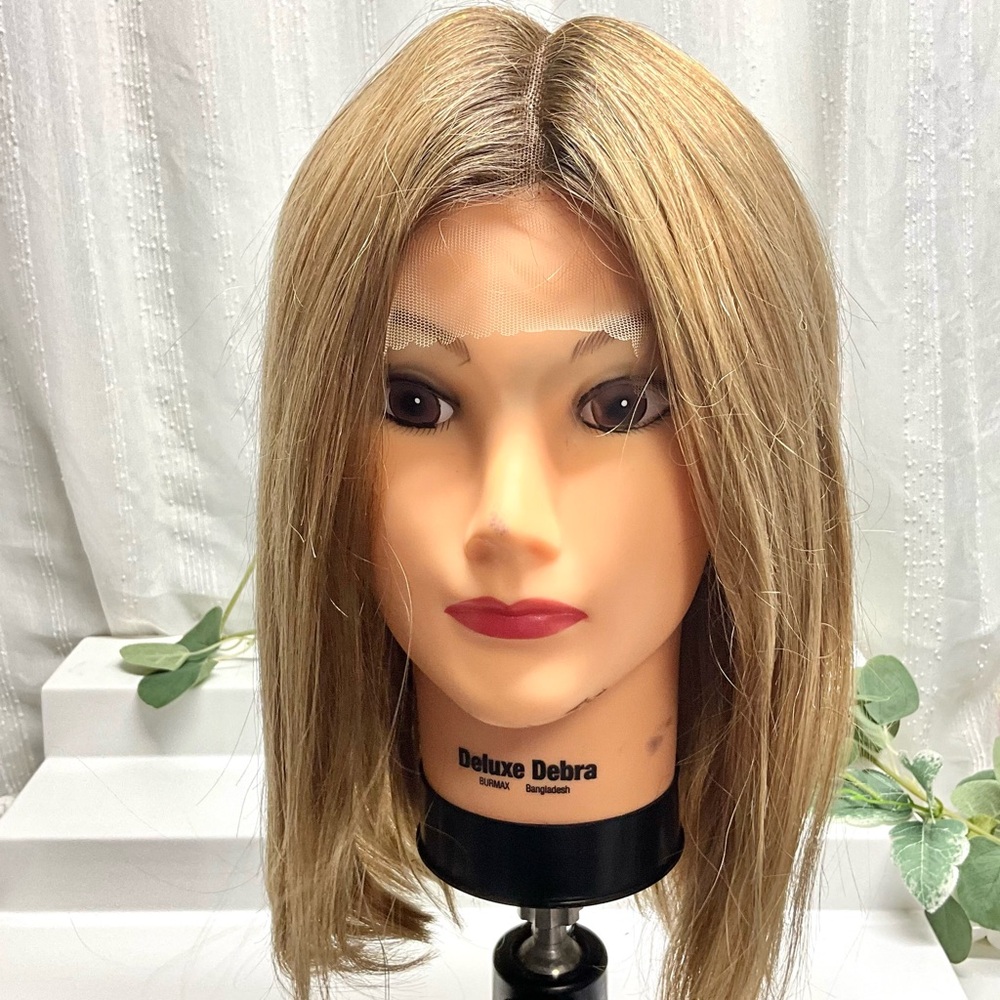Wig 100% Human Hair Gold Blonde Bob Wig 12"